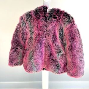 American Widgeon Girl hooded Coat Size 4 Pink Faux Fur